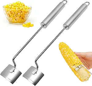 Corn Peeler,Stainless Steel Long Handle Corn Peeler,Easy Clean Corn on the Cob Remover for Home Kitchen and Outdoor Dining (2PCS)