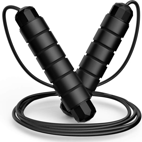 Adjustable Speed Jump Rope with Ball Bearings & Foam Handles for Fitness