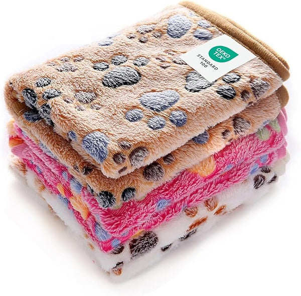 Luciphia Soft Fleece Pet Blanket Set (3 Pack, Small)